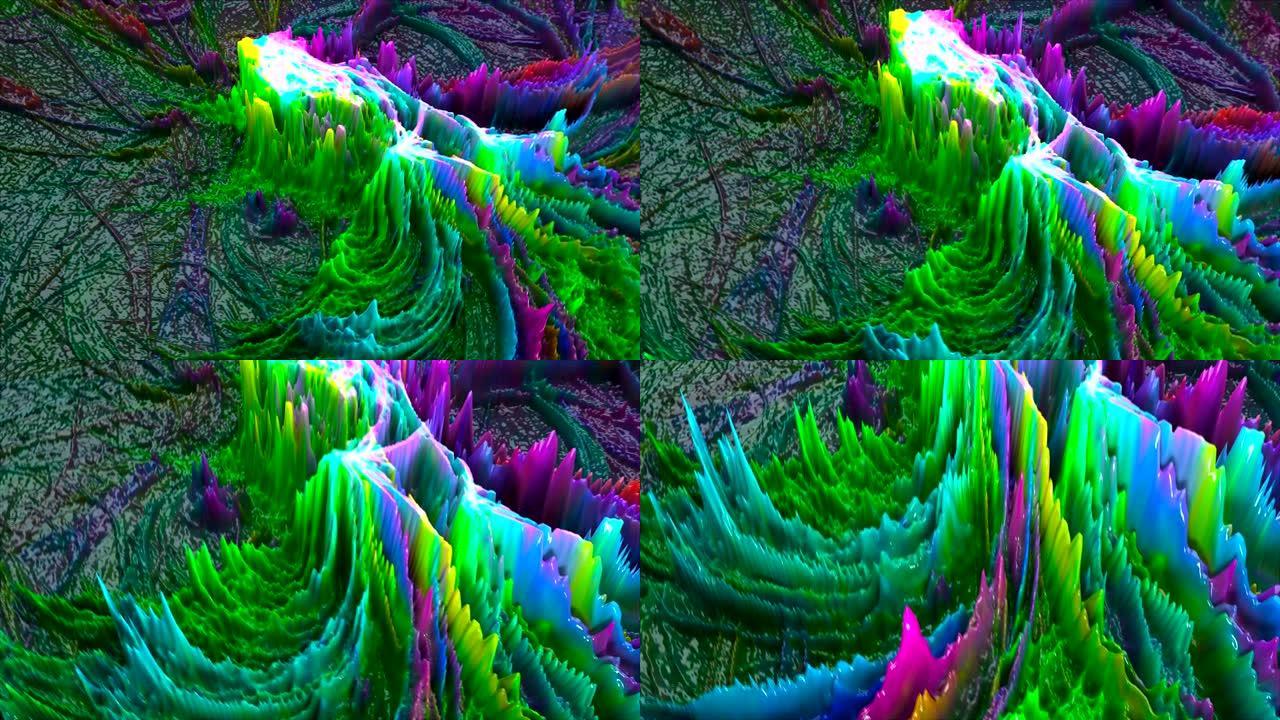 明亮的地形现代3d表面，3d渲染，计算机生成背景
