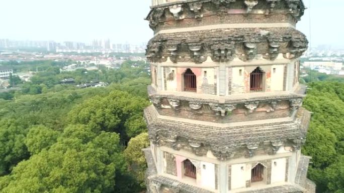 苏州虎丘云岩寺塔鸟瞰