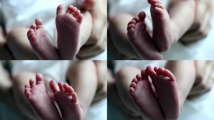 婴儿新生的脚在一起，婴儿的脚