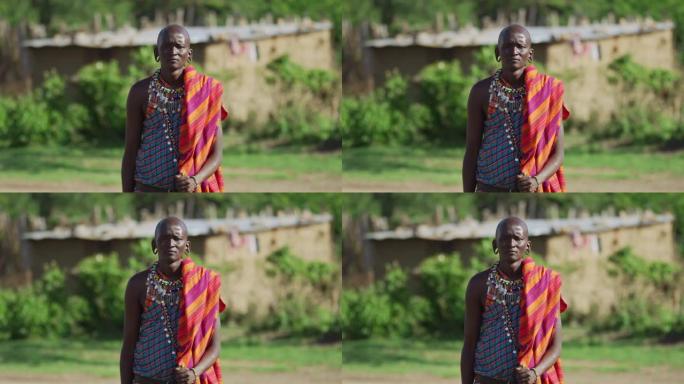 Maasai男子有伸展的耳垂
