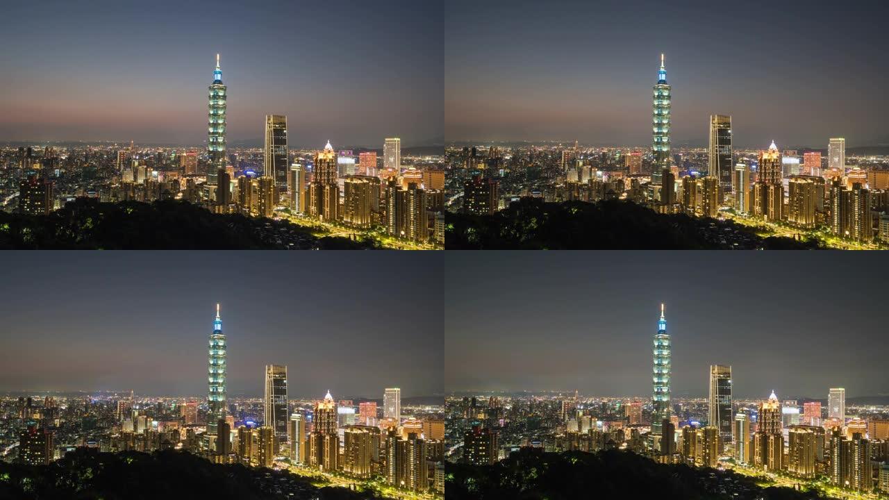 4k时间流逝: 台湾台北市中心市区的城市景观