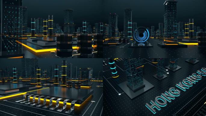 科技数码城市街与概念香港5.0