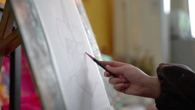 画画艺术学校美术绘画课后艺术素描手部特写
