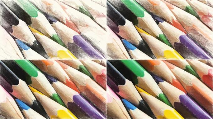 彩色蜡笔的绘制颜色