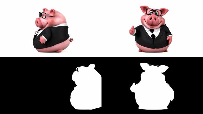有趣的猪-3D插图