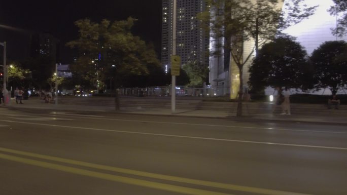 上海车窗外景 车窗外镜头 道路 夜景