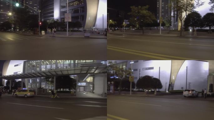 上海车窗外景 车窗外镜头 道路 夜景