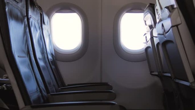 客机真皮座椅和窗户