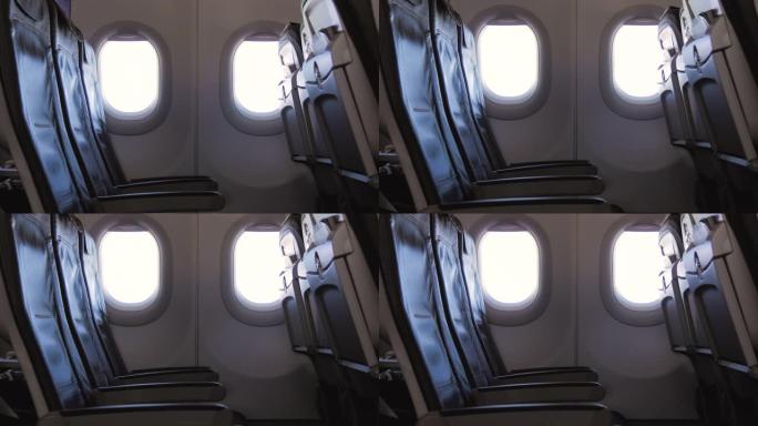 客机真皮座椅和窗户