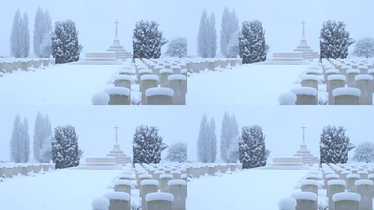 第一次世界大战在比利时:雪在泰恩科特墓地