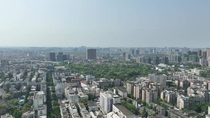 成都武侯祠远景航拍武侯区城市风景