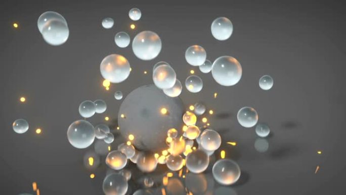 浮动球体组3D渲染动画