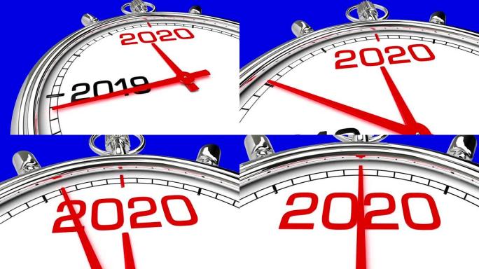 新年2020时钟 (蓝屏)