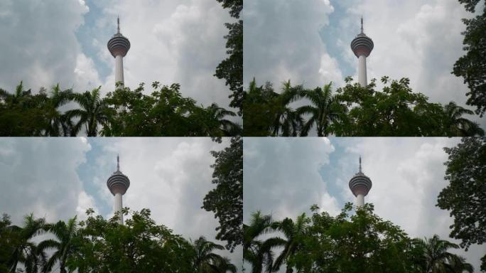 白天时分吉隆坡城著名的塔顶俯瞰4k马来西亚全景