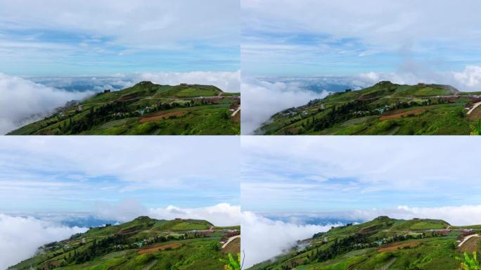 泰国碧差汶Phu Thap Boek山上雾蒙蒙的4k视频延时