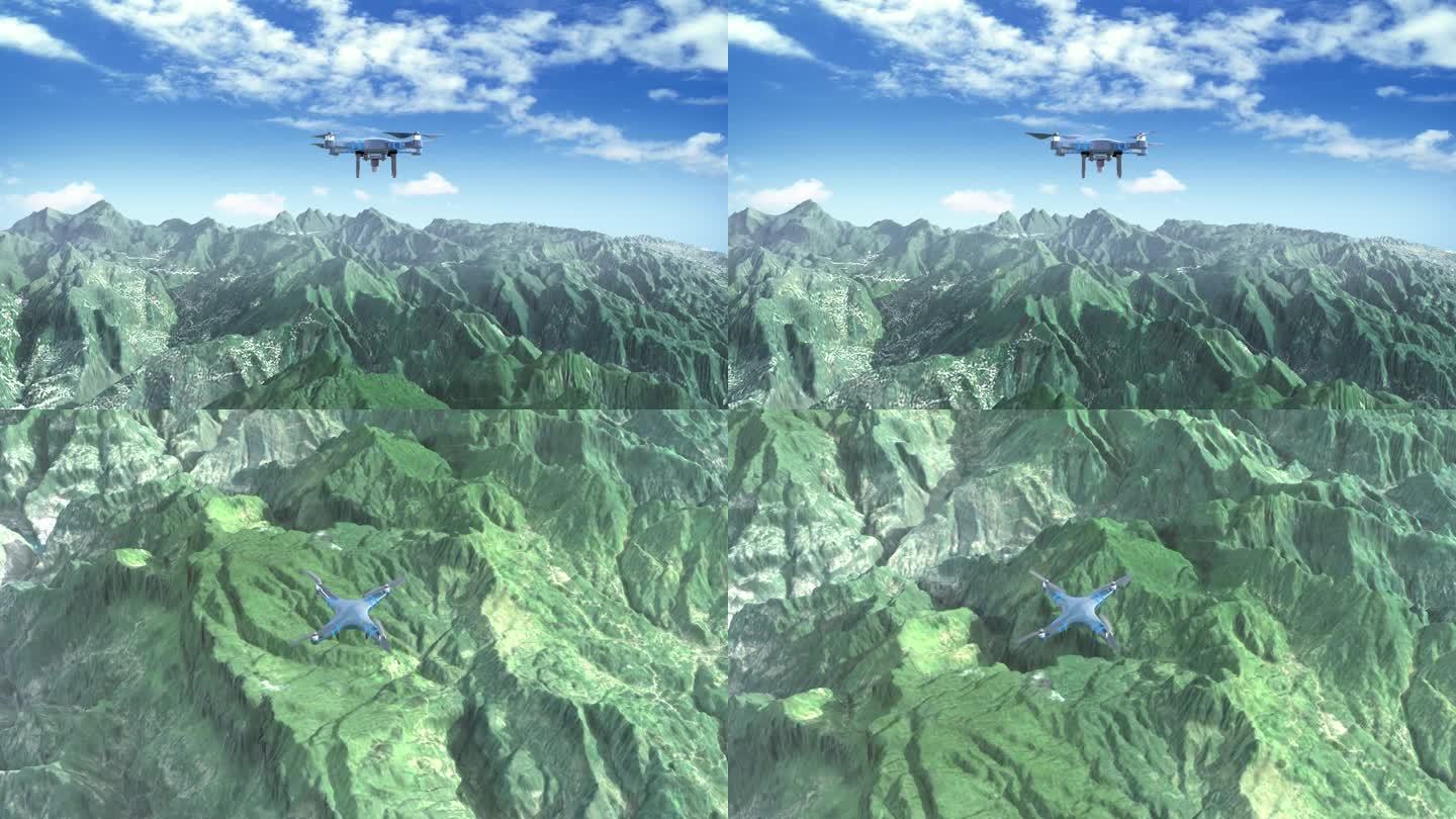 科技智能无人机山地森林探测测绘视频素材