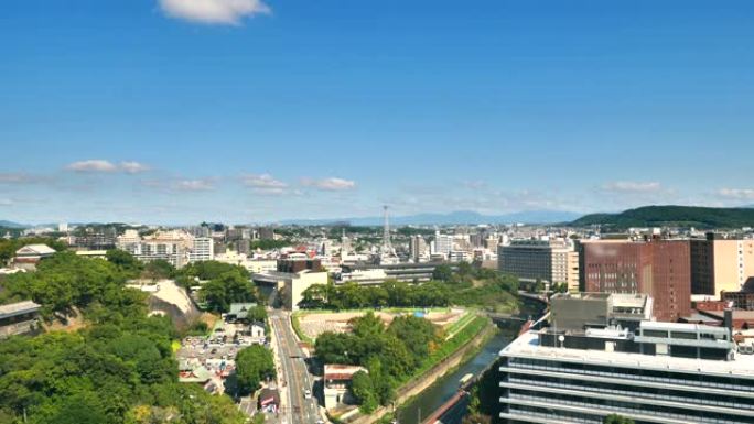 日本熊本市景观天空、日本、熊本县、