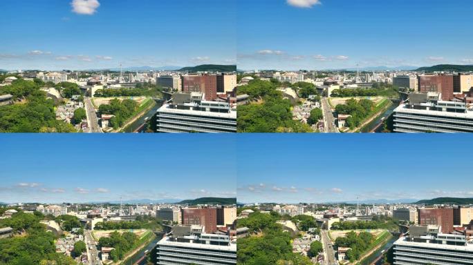 日本熊本市景观天空、日本、熊本县、