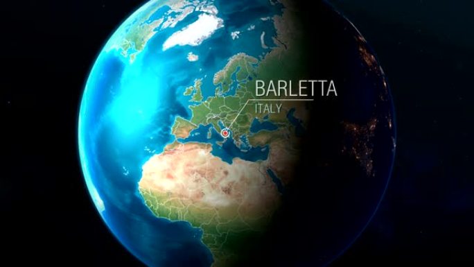 意大利-巴列塔-从太空到地球的缩放