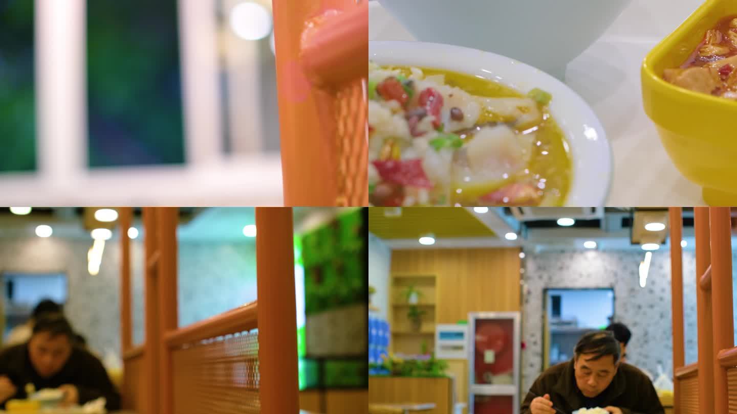 顾客在顺旺基餐厅用餐素材连锁快餐饭店