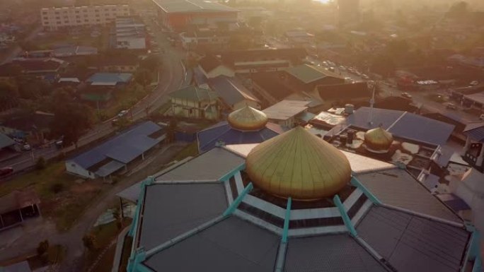 马来西亚柔佛巴鲁清真寺鸟瞰图