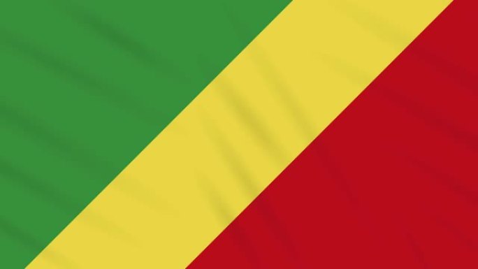 刚果旗帜飘扬，布背景，环