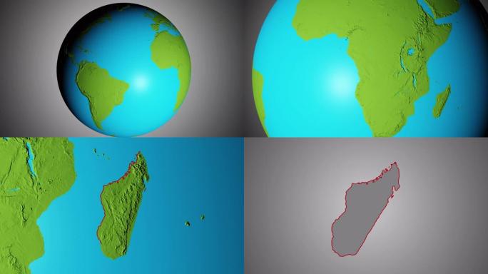 地球与马达加斯加的边界图形