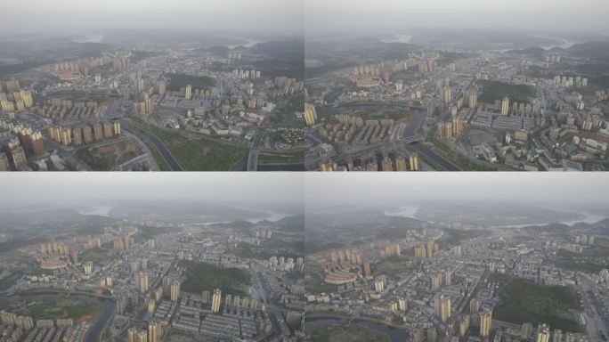 航拍蓬安县城大景丨4K丨原创实拍
