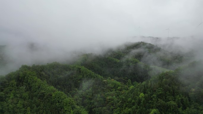 深山云雾缭绕   雨中航拍俯瞰大地山脉