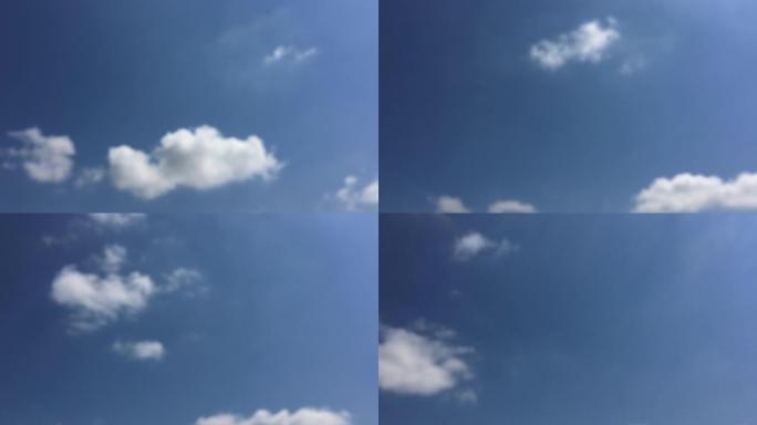 蓝天背景的美丽云彩。有云的天空天气自然云蓝色。蓝天，云彩和阳光。