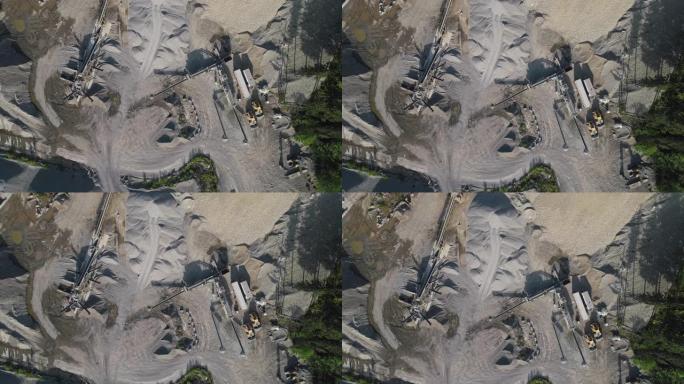 华盛顿州金条附近山区的露天煤矿。带有平移摄像机运动的空中无人机视频。