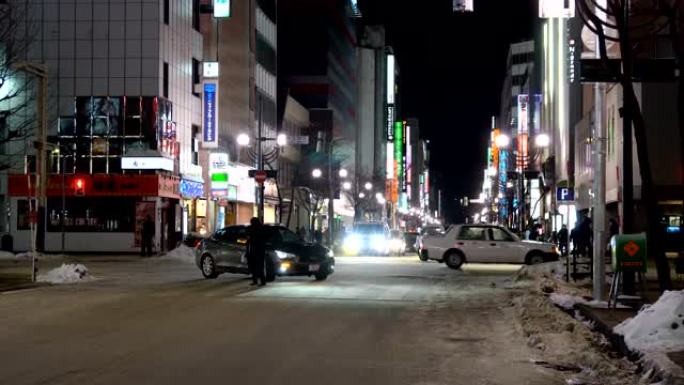 日本札幌市夜灯