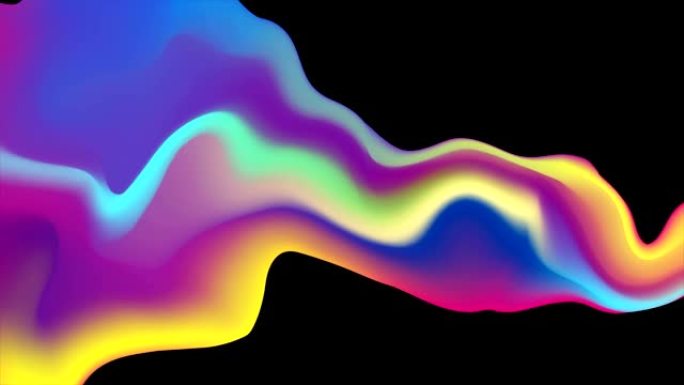彩色液体全息波抽象视频动画