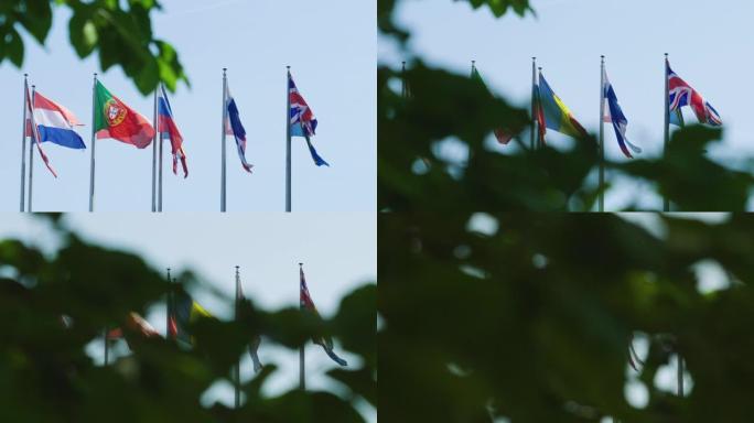 在欧洲选举前一天，英国国旗在风中飘扬