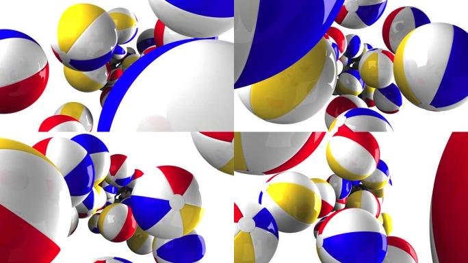 白色背景上的沙滩球