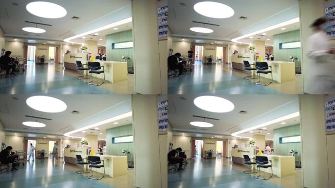 医院的护士站医护人员忙碌延时摄影
