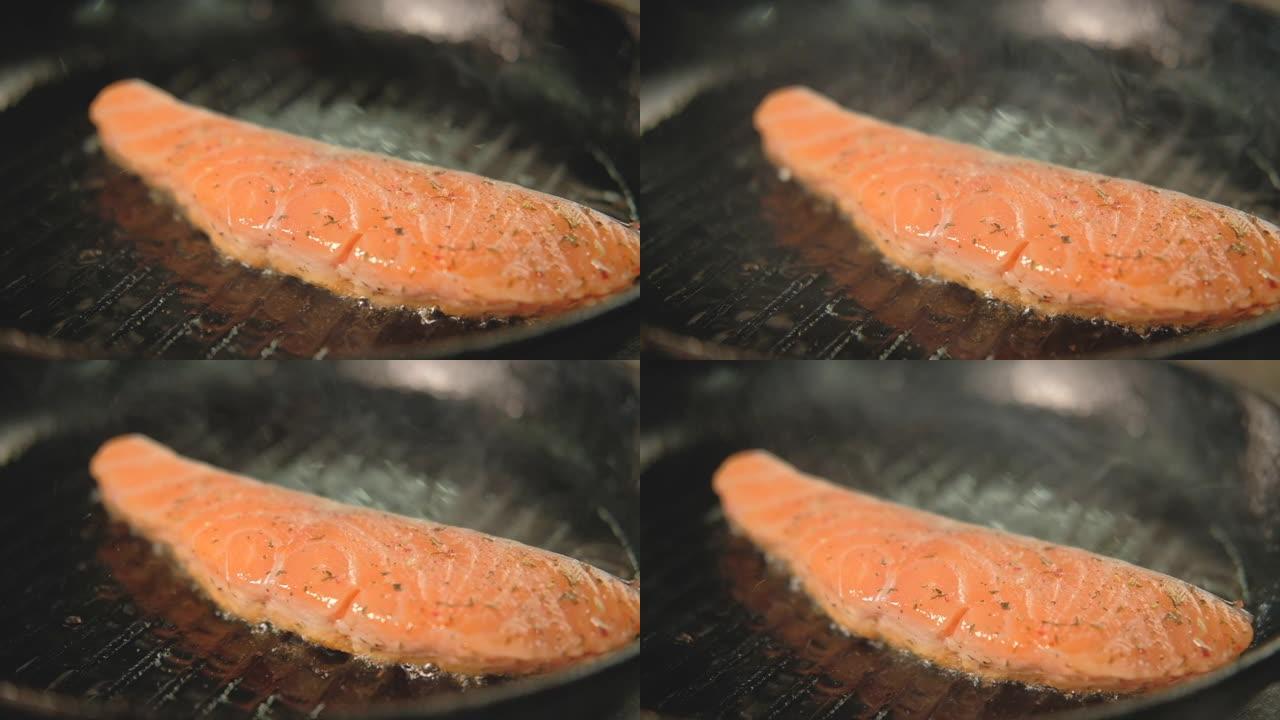 餐厅鱼粉烹饪鲑鱼片烤架