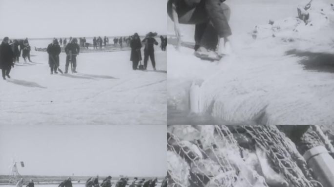 60年代 黑龙江 渔场冬捕