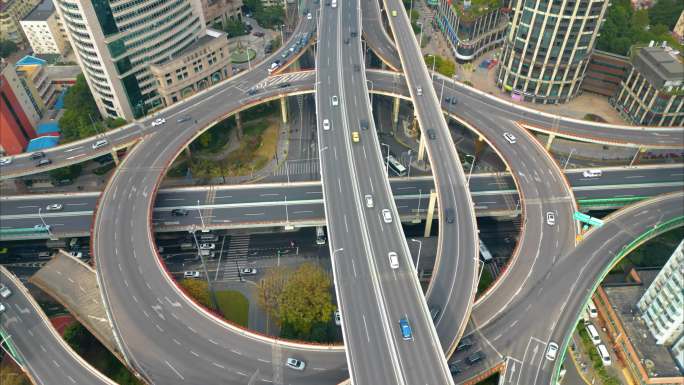 上海市黄浦区鲁班路立交桥车流延时风景视频