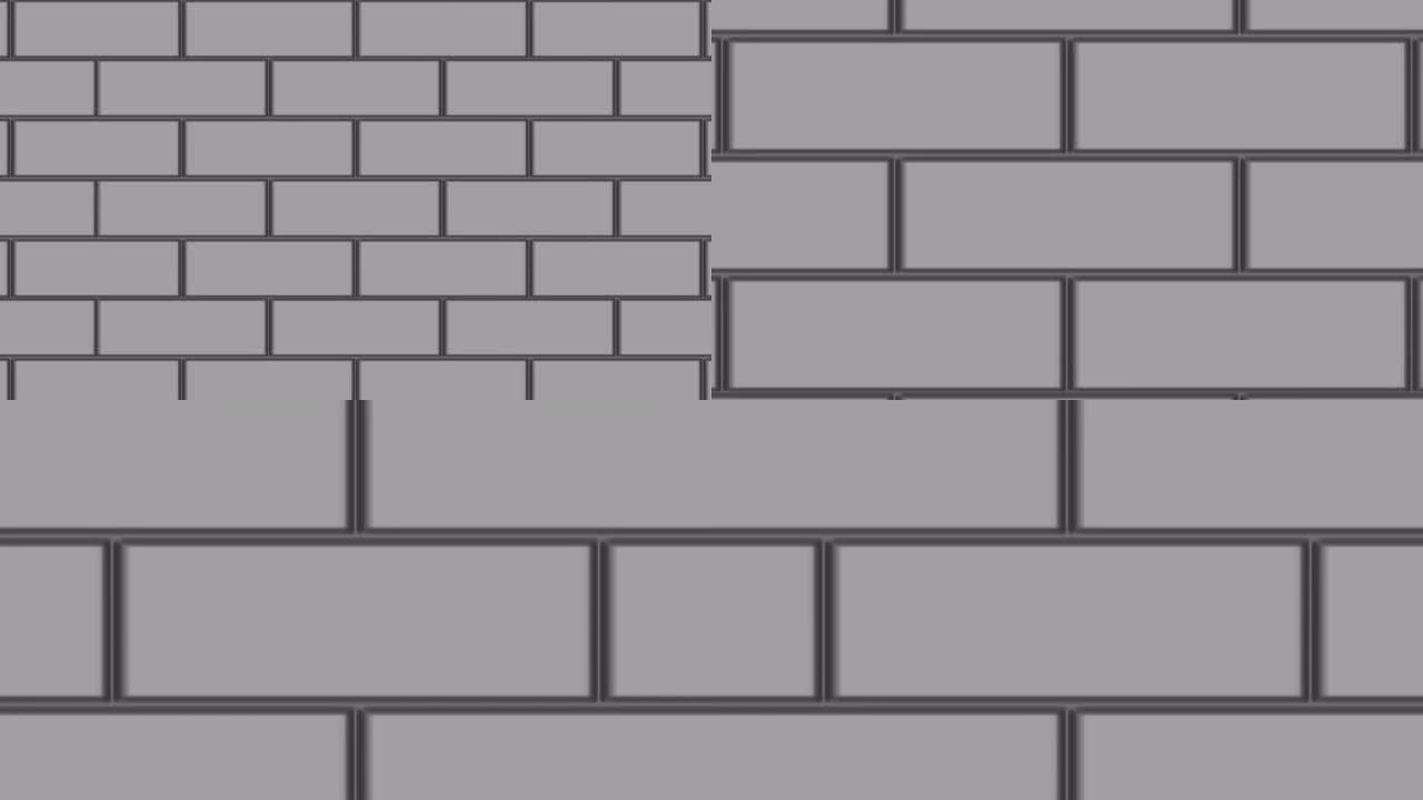 砖墙。砖墙动画。移动方块