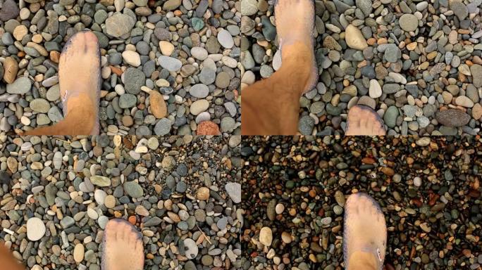 珊瑚拖鞋，度假护脚，男足靠海