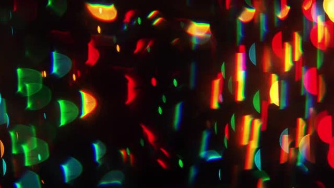 多色模糊bokeh水晶灯抽象背景。4K.mp4
