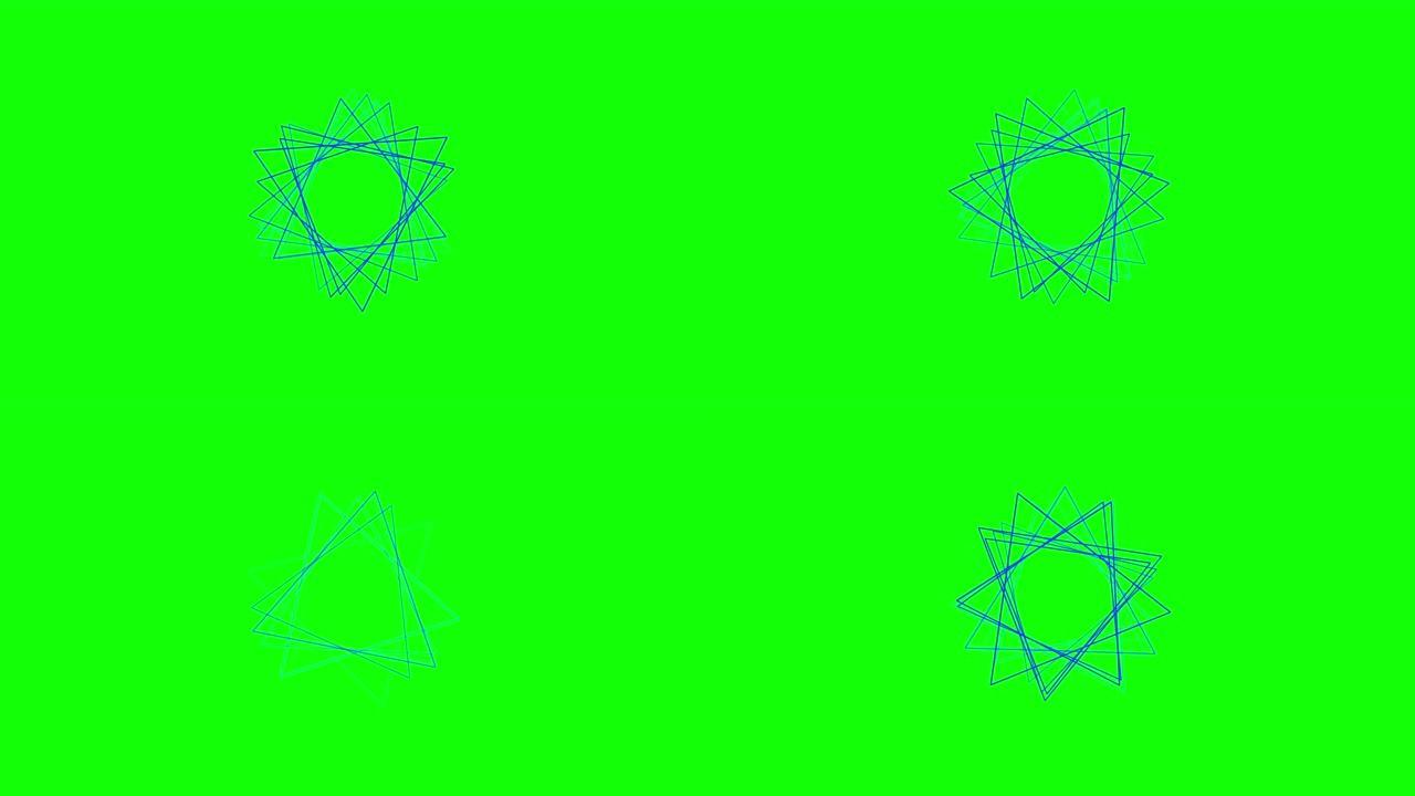 绿色背景和多个移动三角形