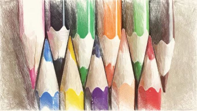 彩色蜡笔的绘制颜色