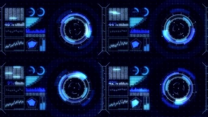 未来派游戏目标。瞄准和军事。狙击武器的目标。霓虹灯数字显示器。未来雷达屏幕。技术概念。摄像机记录取景