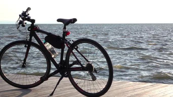 海边附近的自行车