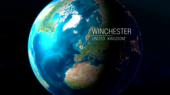 英国-温彻斯特-从太空到地球的缩放