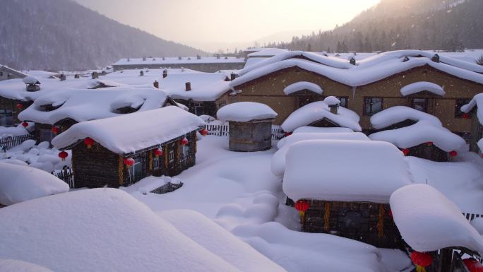 中国黑龙江雪乡大雪纷飞