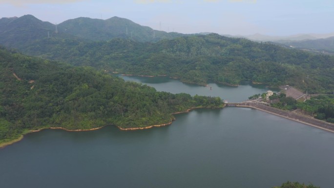 中山五桂山自然生态风景区航拍大景素材