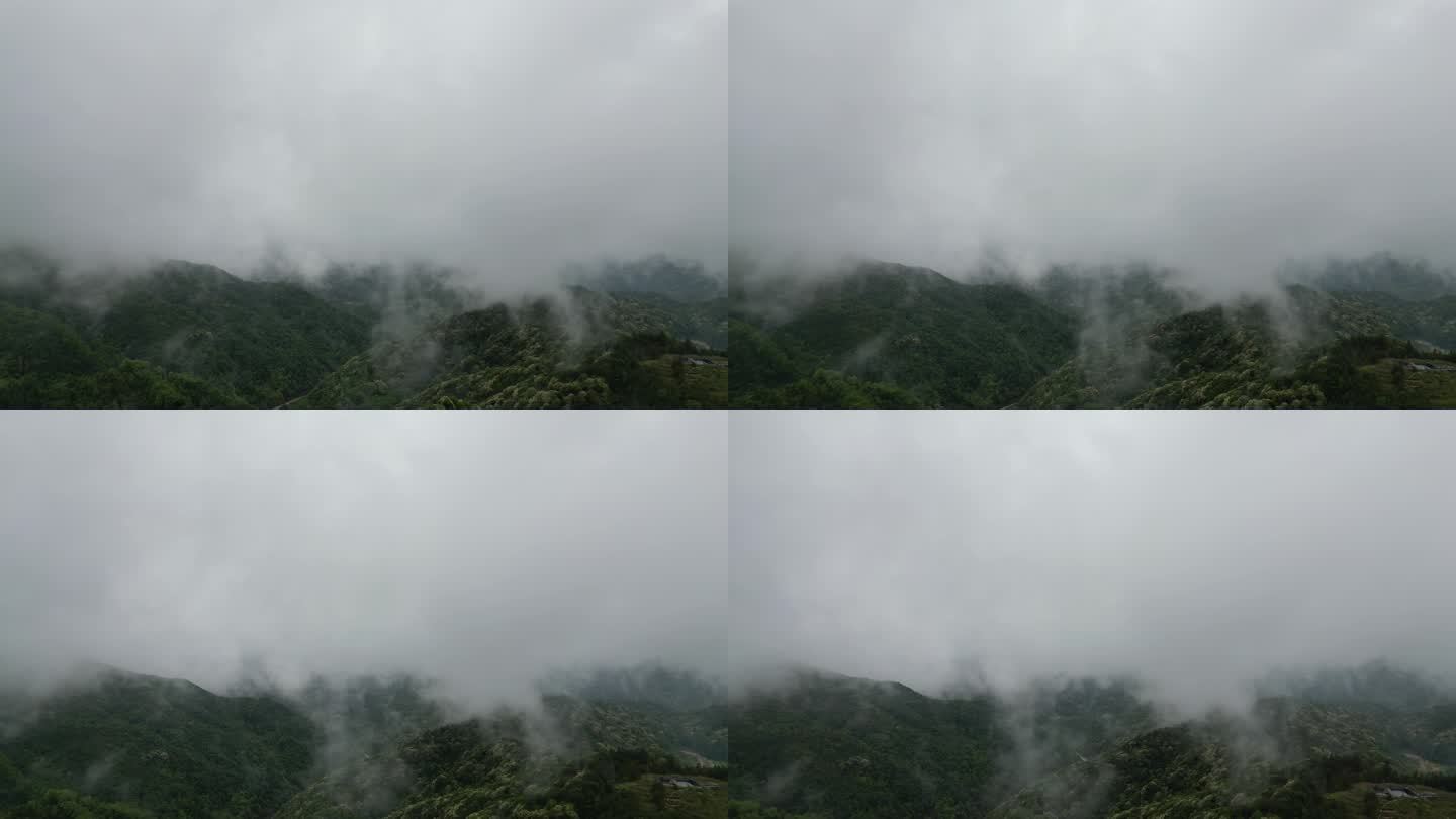 深山云雾缭绕   雨中航拍俯瞰大地山脉